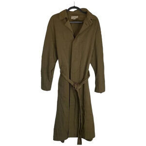 Vintage 1980s BANANA REPUBLIC Safari Trench Coat Olive Green Size Medium